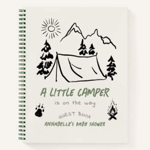 Kleines Camper-Zelt Baby Shower Gästebuch Notizbuch