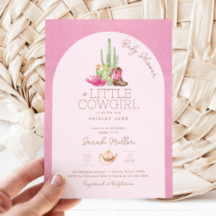 Kleines Cowgirl auf dem Weg Baby Dusche Einladung