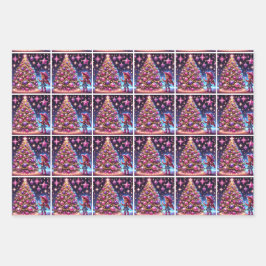 Kleines Cowgirl Dekorieren von Weihnachtsbaumen Geschenkpapier Set