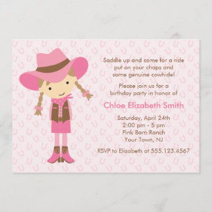 Kleines Cowgirl-Western-Geburtstags-Party Einladung