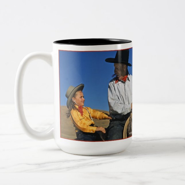 Kleines Cowgirl Zweifarbige Tasse (Links)