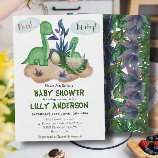 Kleines Dinosaurier-Party! Brüllen! Babyparty Einladung