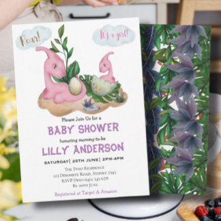 Kleines Dinosaurier-Party! Brüllen! Babyparty Einladung