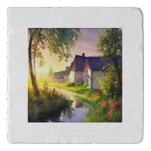 kleines Dorf am Bach