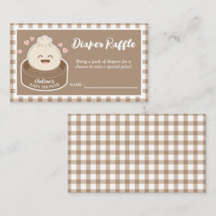 Kleines Dumpling Baby Duwer Diaper Raffle Ticket Begleitkarte