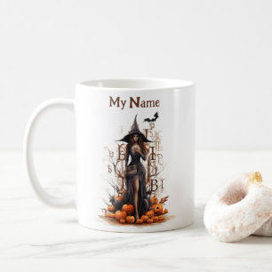 Kleines Fantasiemanuskript: Halloween-Hexenmeister Kaffeetasse