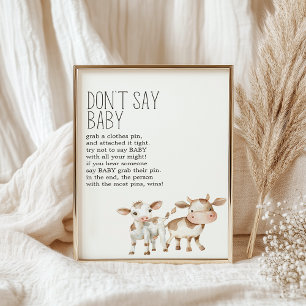 Kleines Farm Kinderzimmer Baby Shower-Spielzeichen Poster