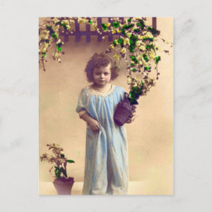 Kleines französisches Mädchen Vintage Postkarte