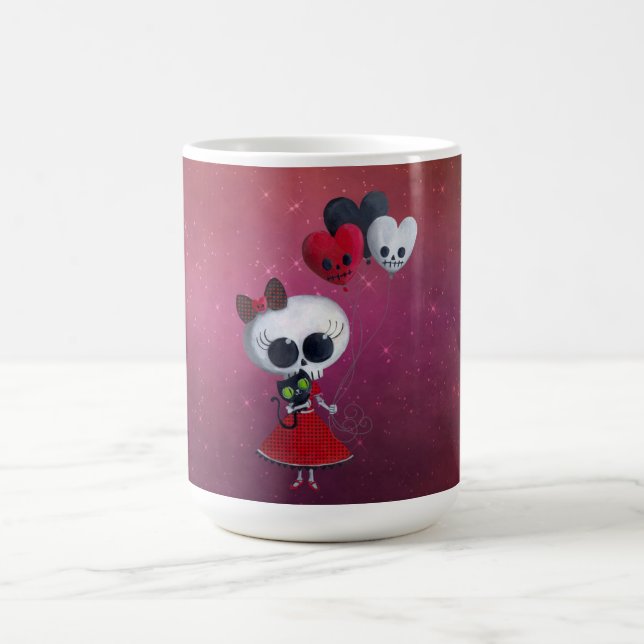 Kleines Fräulein Death Valentine Girl Kaffeetasse (Mittel)