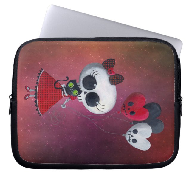Kleines Fräulein Death Valentine Girl Laptopschutzhülle (Vorderseite)