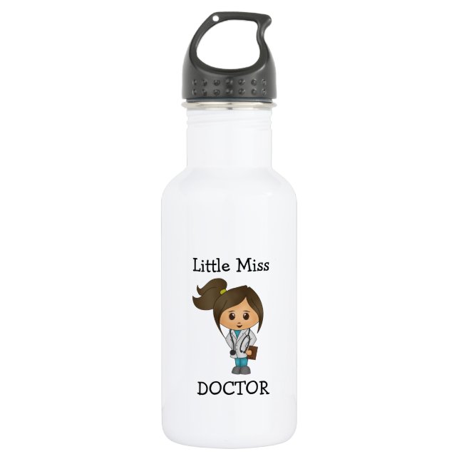 Kleines Fräulein Doktor - niedliches brünettes Trinkflasche (Vorderseite)