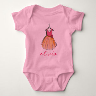 Kleines Fräulein Personalisiertes Rosa Hübsches Pa Baby Strampler