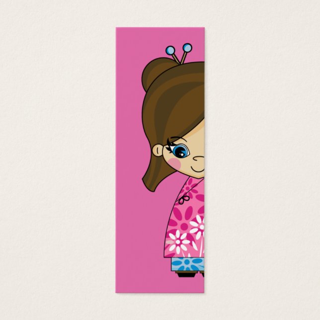 Kleines Geisha Girl Lesezeichen. (Vorderseite)