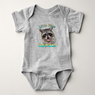Kleines Gesicht, große Pläne Raccoon Baby Bodysuit Strampler