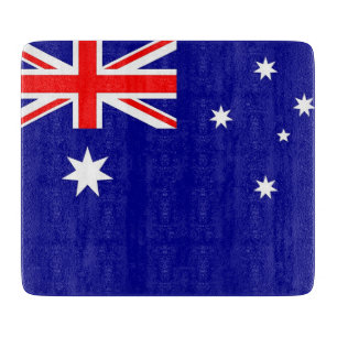 Kleines Glasschneidbrett mit australischer Flagge Schneidebrett