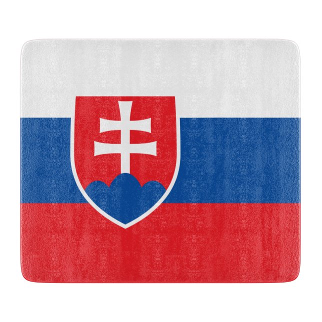 Kleines Glasschneidbrett mit der Flagge der Slowak Schneidebrett (Vorderseite)
