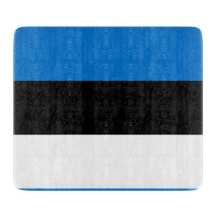 Kleines Glasschneidbrett mit der Flagge Estlands Schneidebrett