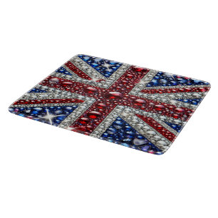 Kleines Glasspanbrett mit Britischen Farben Schneidebrett