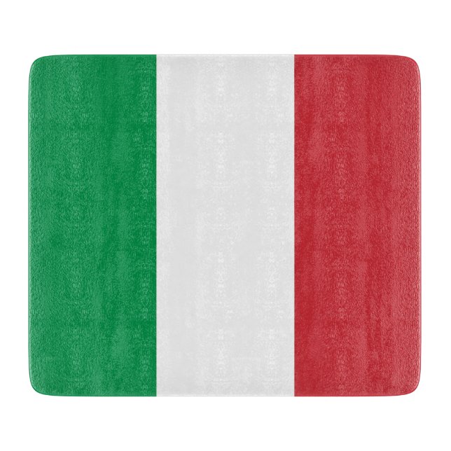 Kleines Glasspanbrett mit italienischer Flagge Schneidebrett (Vorderseite)