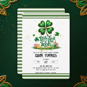Kleines Glück des irischen Shamrock-Gold-Baby-Show Einladung