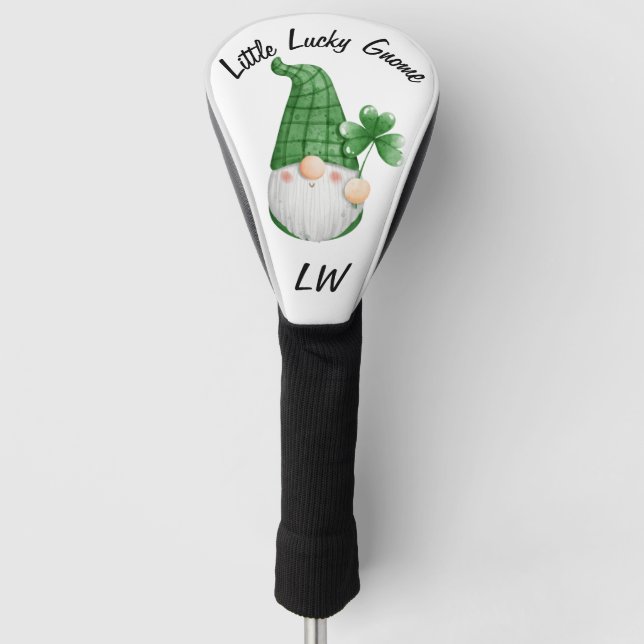 Kleines Glück Gnome zu verbessern Spiel Monogram A Golf Headcover (Vorderseite)