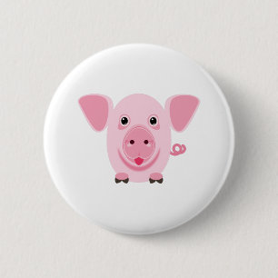Kleines glückliches süßes rosa Schwein Button