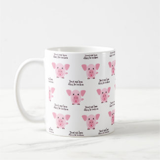 Kleines glückliches süßes rosa Schwein Kaffeetasse
