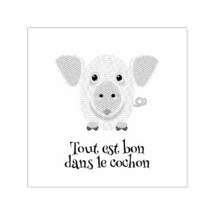Kleines glückliches süßes rosa Schwein Permastempel
