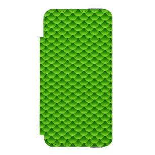 Kleines grünes Fisch-Skala-Muster Incipio Watson™ iPhone 5 Geldbörsen Hülle