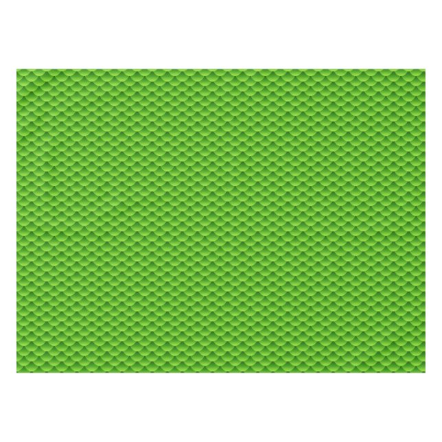 Kleines grünes Fisch-Skala-Muster Tischdecke (Vorderseite (Horizontal))