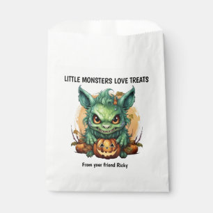 Kleines grünes Halloween-Monster Geschenktütchen