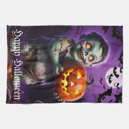 Kleines grünes Monster & Pumpkin Friend Geschirrtuch