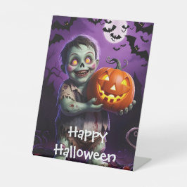 Kleines grünes Monster & Pumpkin Friend Sockelschild