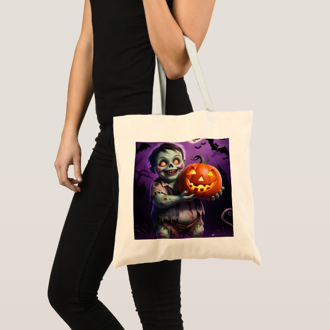Kleines grünes Monster & Pumpkin Friend Tragetasche (Vorderseite (Produkt))