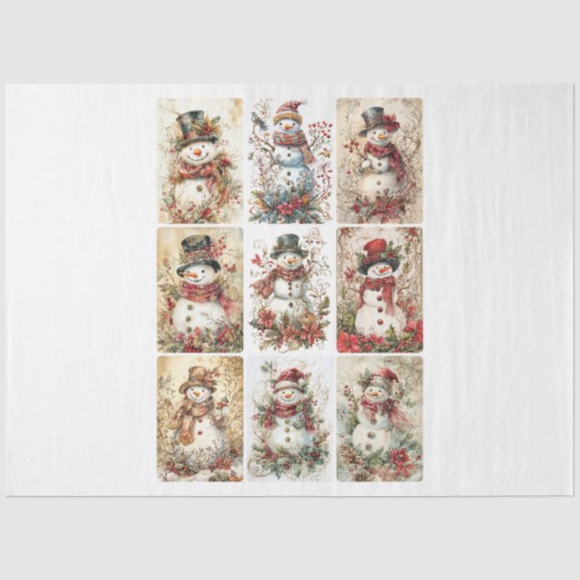 Kleines Handwerk Snowman Seidenpapier (Vorderseite)