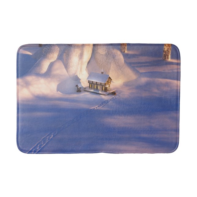 Kleines Haus im Schneebad Badematte (Vorderseite)