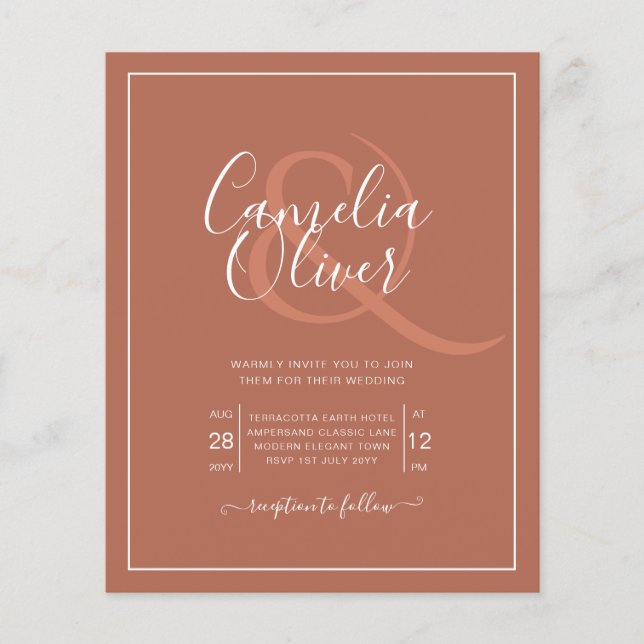 KLEINES HAUSHALT Hochzeit Terracotta Hochzeit Einl Flyer (Vorne)