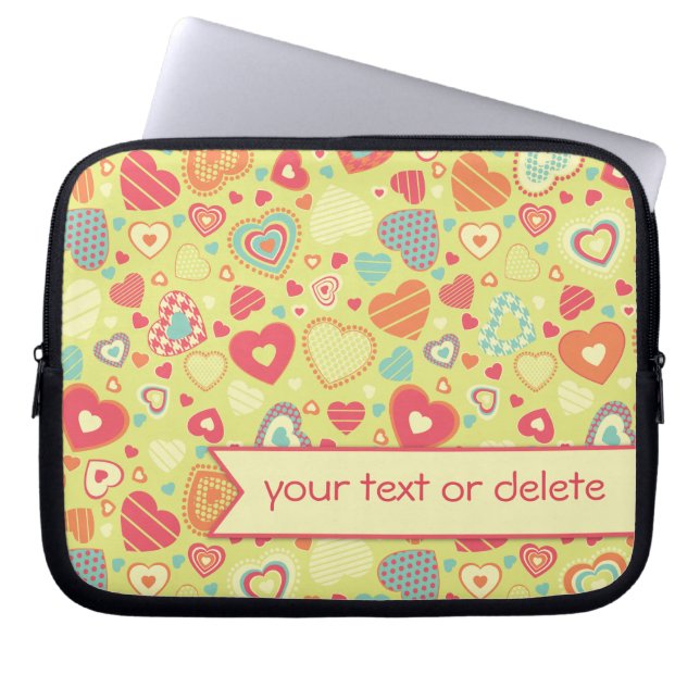Kleines Herzmuster der Funky Liebe Laptopschutzhülle (Vorderseite)