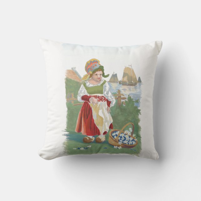 Kleines holländisches Mädchen 16x16 werfen Kissen (Vorderseite)