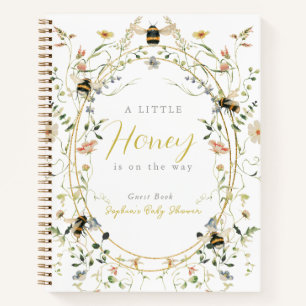 Kleines Honig-Wildblumen-Bienen-Baby-Shower-Gästeb Notizbuch