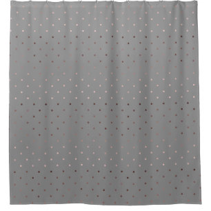 kleines Imitat-Rosengoldgraues Polka-Punktmuster Duschvorhang