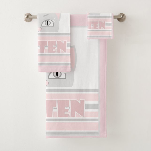 Kleines Kätzchen Badhandtuch Set (Insitu)