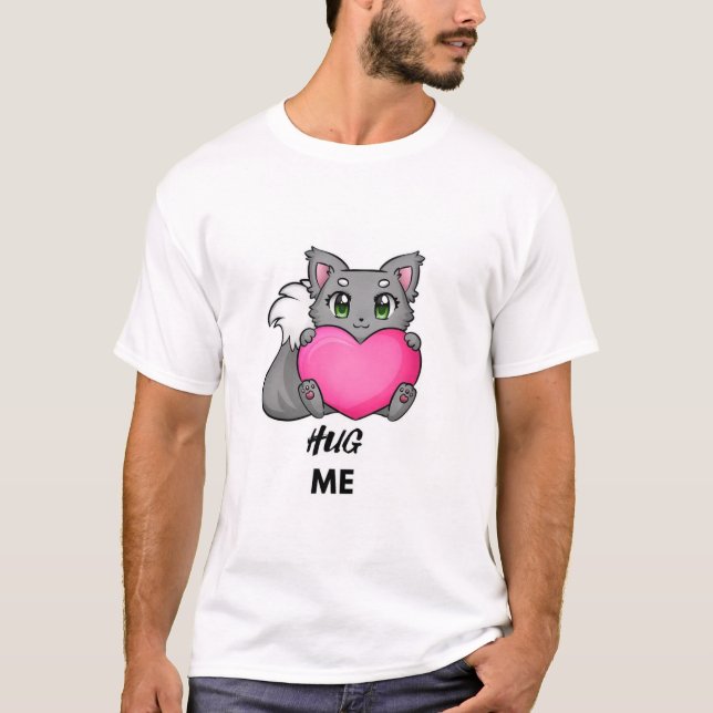 Kleines Kätzchen mit Herz T-Shirt (Vorderseite)