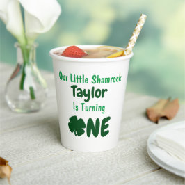 Kleines Kleeblatt 1. Geburtstag Pappbecher
