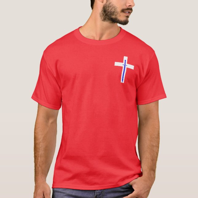 Kleines Kreuz u. Klinge T-Shirt (Vorderseite)