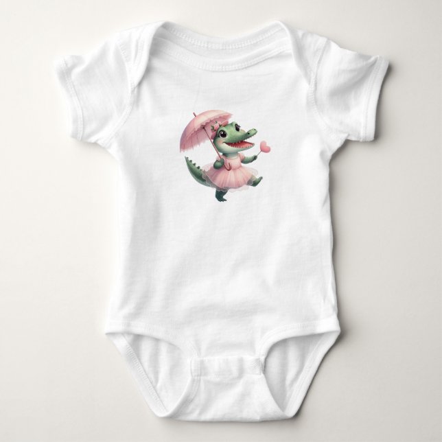 Kleines Krokodil in der Liebe Baby Strampler (Vorderseite)