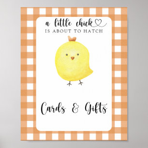 Kleines Küken - Karten und Geschenke Baby-Party Poster