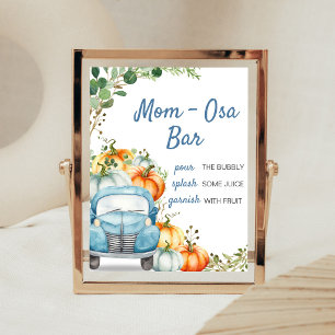 Kleines Kürbis-Blaues-LKW-Mom-Osa-Bar-Schild Poster