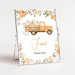 Kleines Kürbis-Orange-LKW-Essensschild Poster