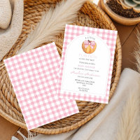 Kleines Kürbismädchen Rosa und weißes Band Gingham